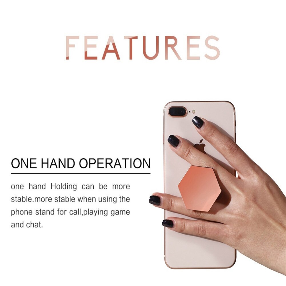 Mobile Phone Holder Stand Finger Ring Hexagonal Air Pocket Phone Stand Bracket 360 Rotating Bracket for iphone Samsung huawei