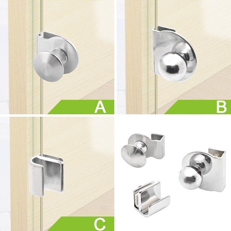 Poignée de porte en verre sans perçage, pince/clips pour bureau, porte en verre, vitrine, armoire, tiroir, quincaillerie de meubles