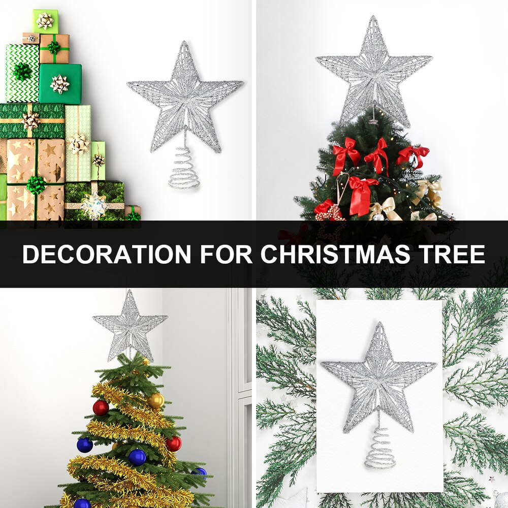 1pc prachtige ijzeren kunst kerstboom ornamenten boomtop ster