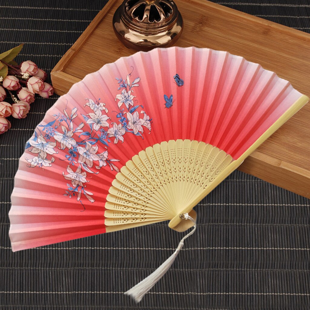 Handheld Fans Folding Fans Bamboo Fans Women's Hollowed Bamboo Hand Holding Summer Held Fan Home Improvement #30