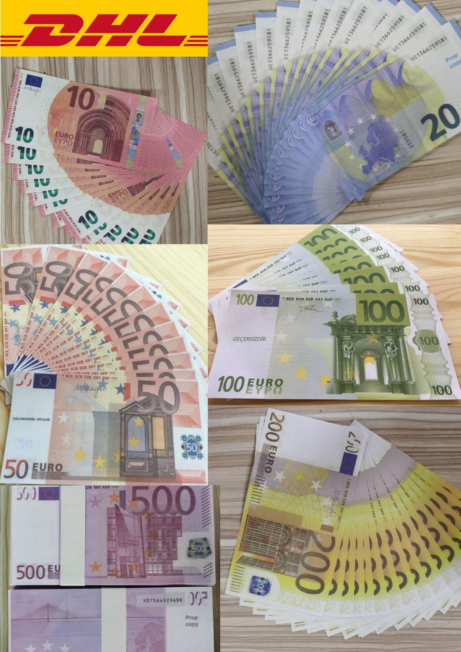 Fermasoldi giocattolo dimensioni reali 100 pezzi 10/20/50/100/200/500 Euro banconote super stesse grandi gioielli da sposa per feste non sono soldi veri