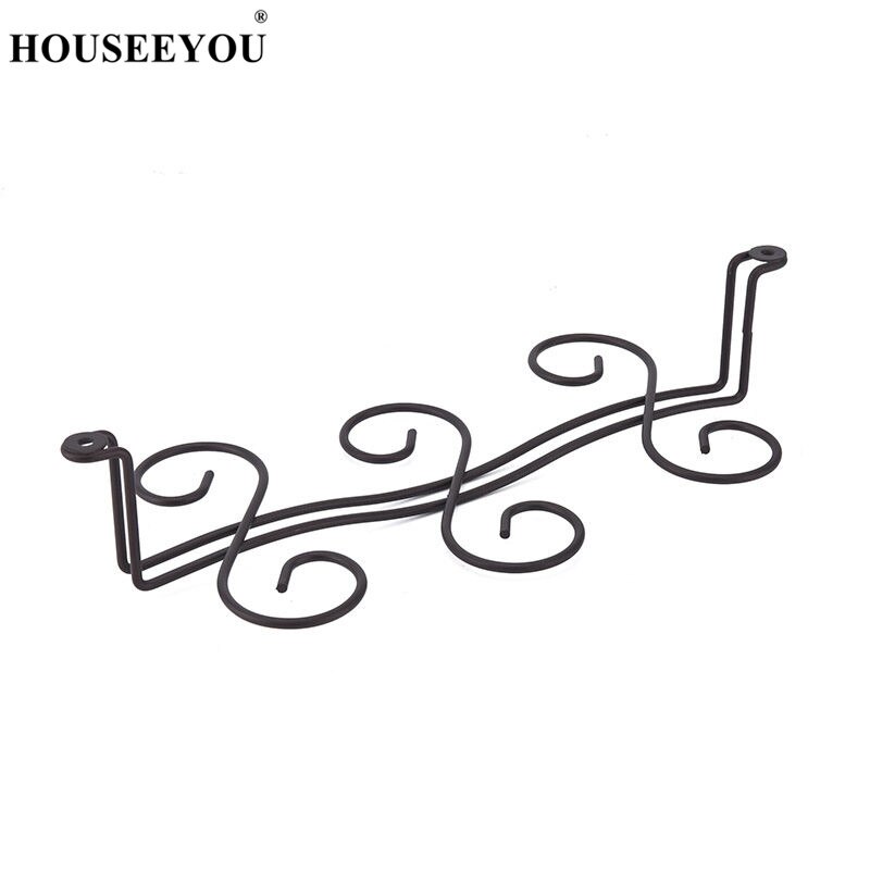 Jern kunst køkken 6 glas vin glas stativ metal håndværk bæger bøjle hylde vin glas holder dekorativ stilk tilbehør bar tilbehør
