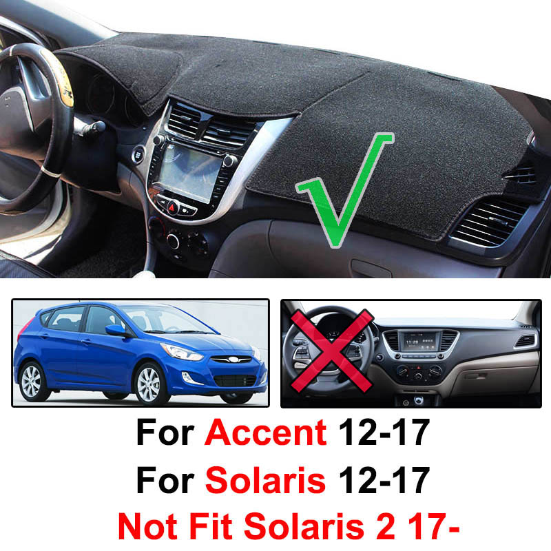Xukey Dashboard Cover Dashmat Dash Mat Pad Zonnescherm Dash Board Cover Fit Voor Hyundai Solaris Accent Verna