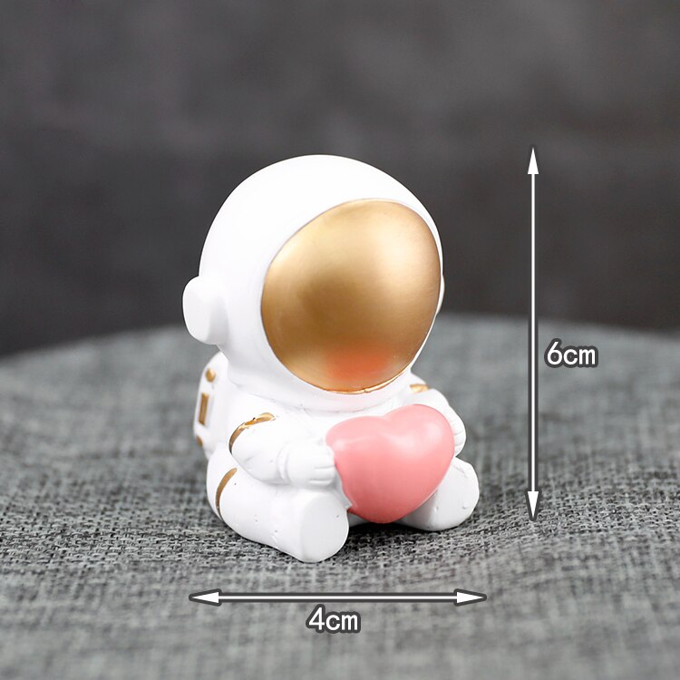 Universe Stars Rocket Astronaut Maan Gelukkige Verjaardag Brief Decoratie Cake Topper Dessert Voor Kinderen Dag Mooie: Heart astronaut