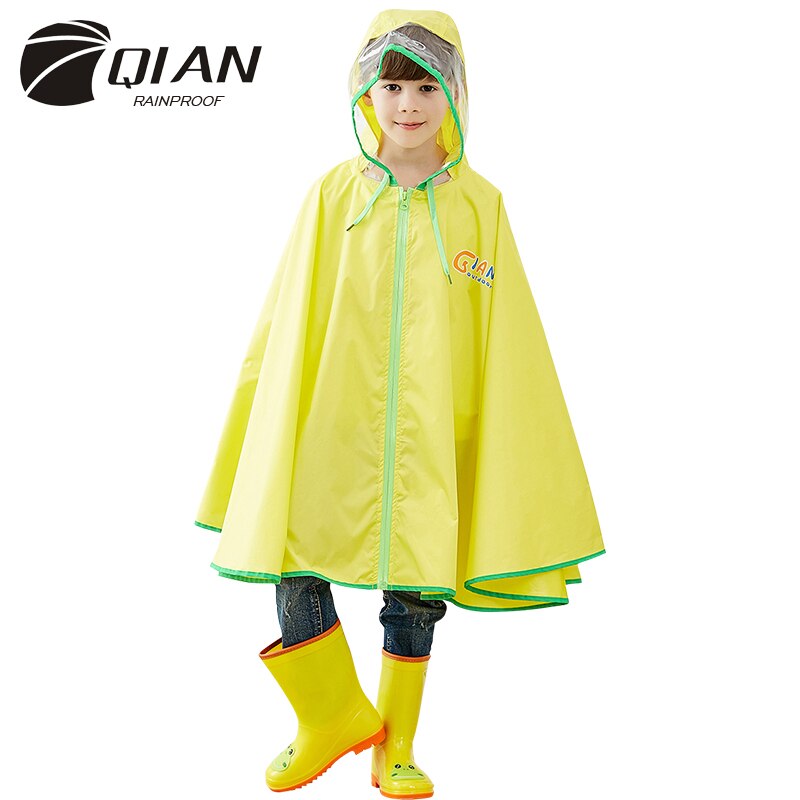 QIAN REGENDICHT freundlicher Regen Mantel Blüte in Regen freundlicher Regenbekleidung PU Beschichtung Regenanzug transparent Großen Krempe Mantel Regenmantel