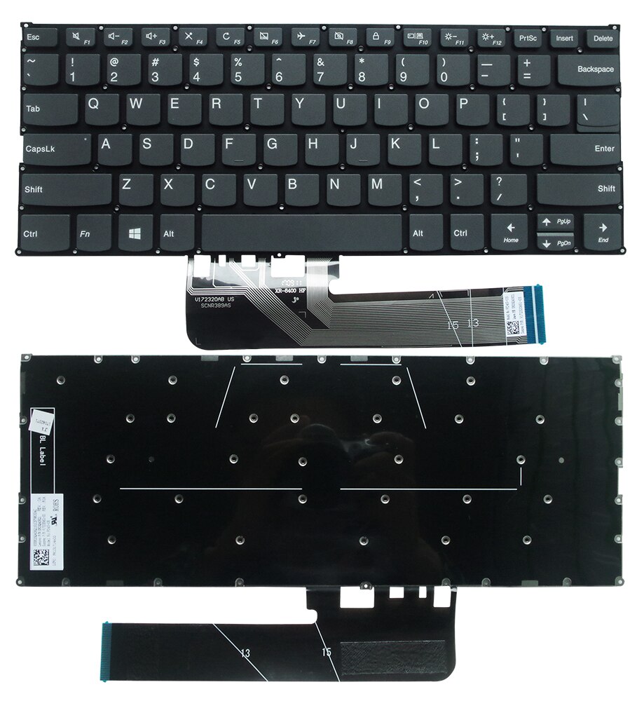 US Keyboard Backlit for Lenovo Flex 6-14IKB 6-14ARR Yoga 530-14IKB 530-14ARR Yoga 730-13IKB 730-15IWL 730-13IWL 730-15IKB: no Backlit