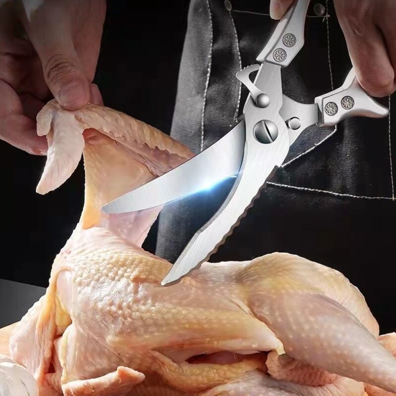 Professional Stainless Steel Kitchen Scissors Chicken Bone Scissors Chicken Duck Fish Cutter Shears Cook Scissors