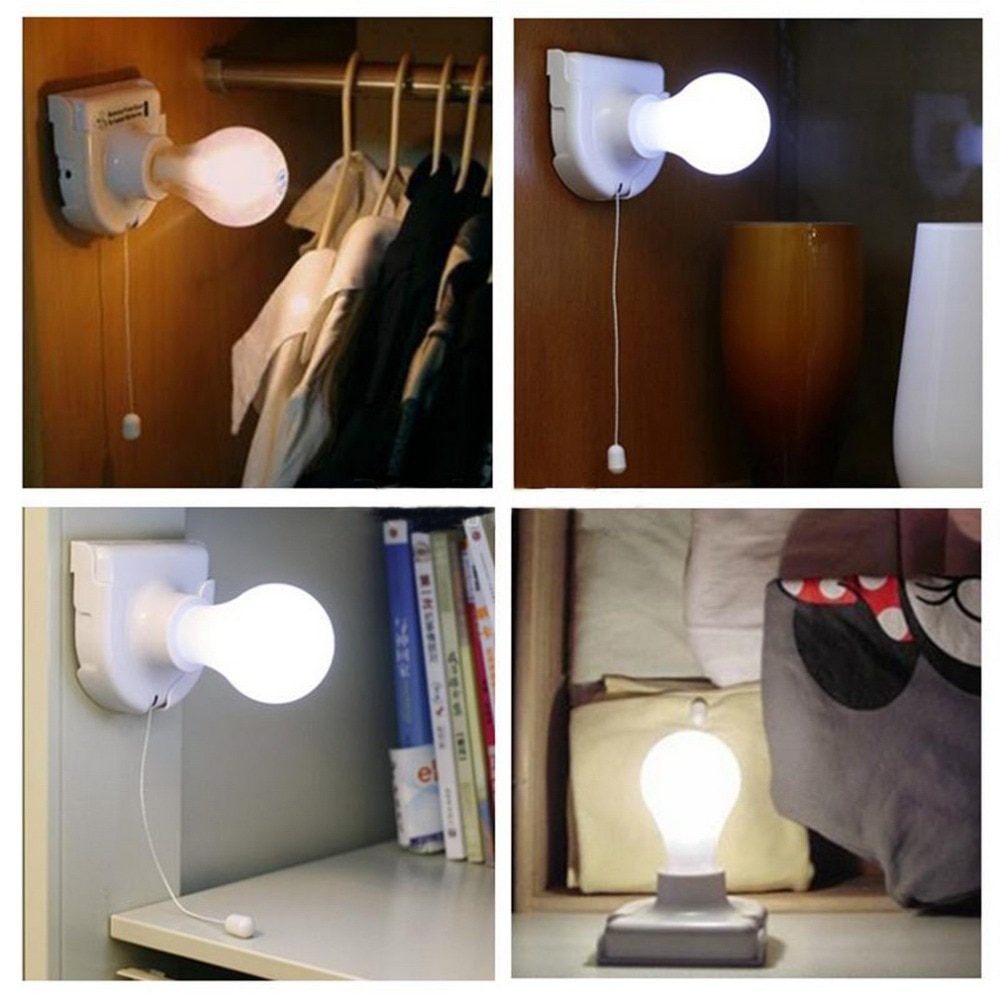 White Stick Up Lights Cordless Wireless Battery Operated Night Light Portable Bulb switch Licht Cabinet Closet wall bedside Lamp