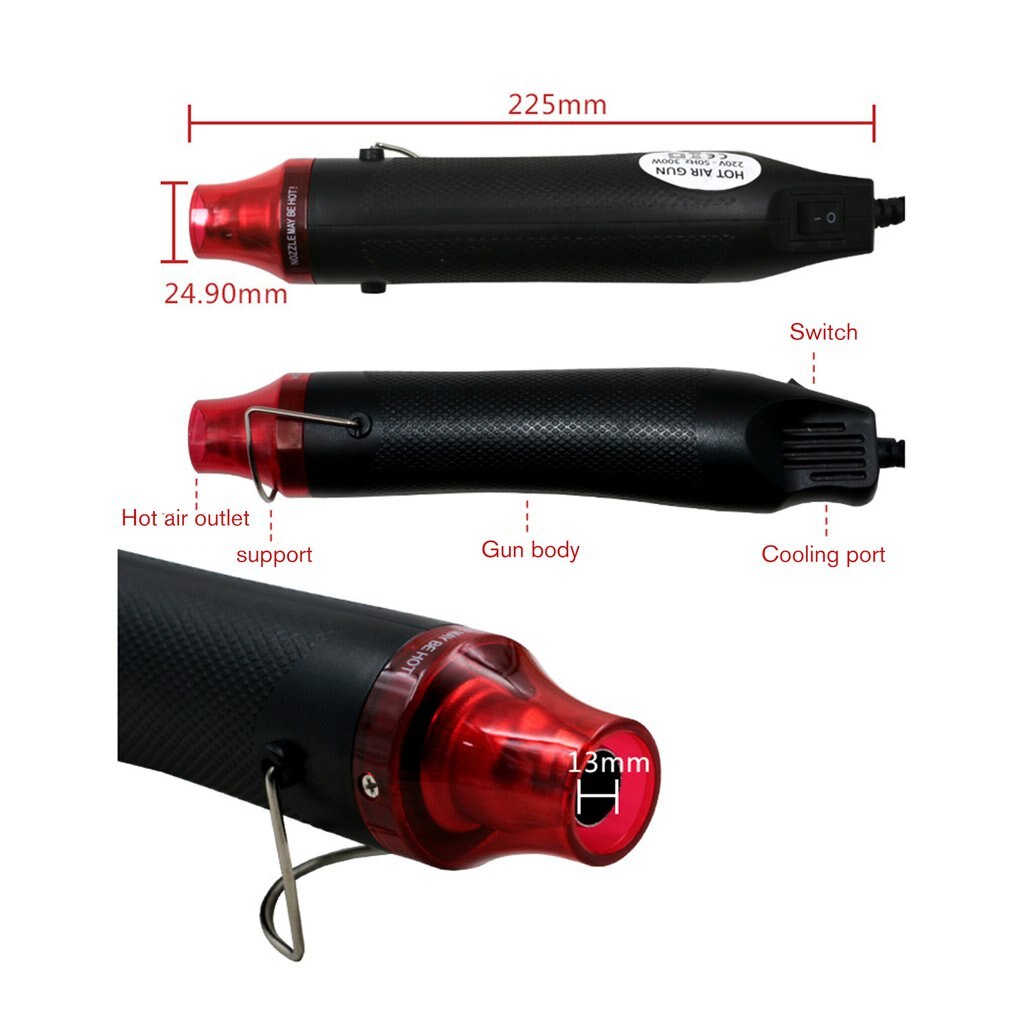 Mini luchtpistool thermostaat warmtepistool luchtblazer thermisch elektrisch gereedschap soldeerpistool warmtepistool voor zacht aardewerk doe-het-zelf gereedschap