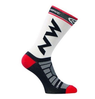 Competition Bicycle Socks Sports Compression Cycling Socks Men Calcetines Ciclismo: NW white