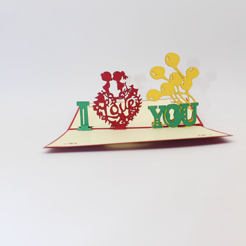 3D Handmade Letter I LOVE YOU Girl Boy Propose Paper Greeting Cards with Envelope Valentine&#39;s Day Anniversary