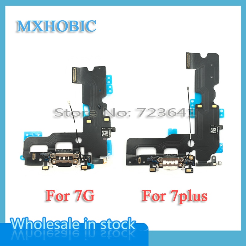 MXHOBIC 10 teile/los USB Lade Ladegerät Port Dock Connector Flex Kabel Für iPhone 7 7g Plus 7 p Audio mikrofon Ersatz
