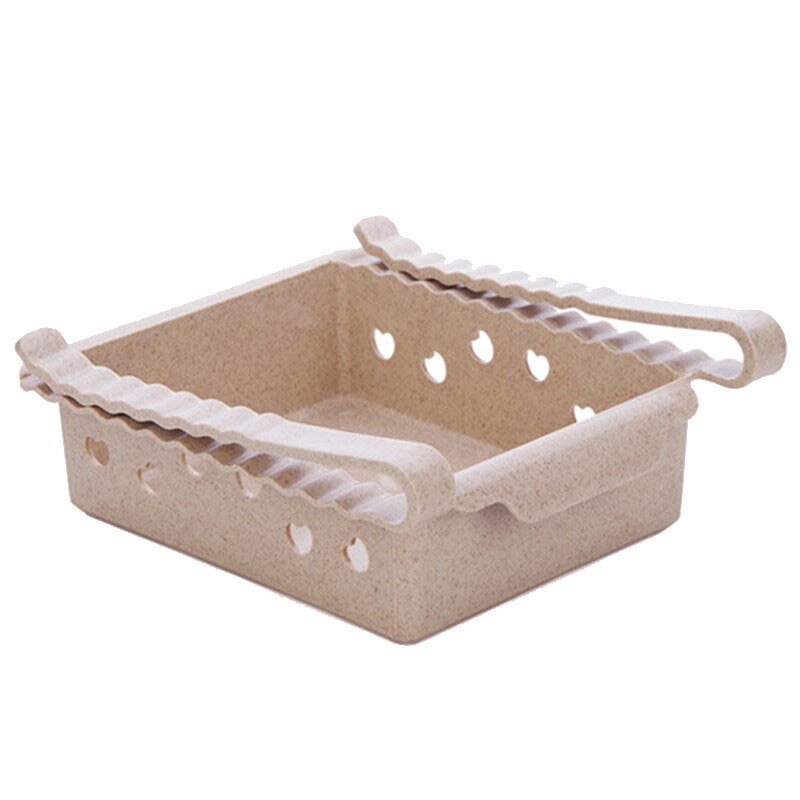 Kitchen Article Storage Shelf Refrigerator Drawer Shelf Plate Layer Plate Layer Storage Rack Kitchen Organizer Product: Beige 