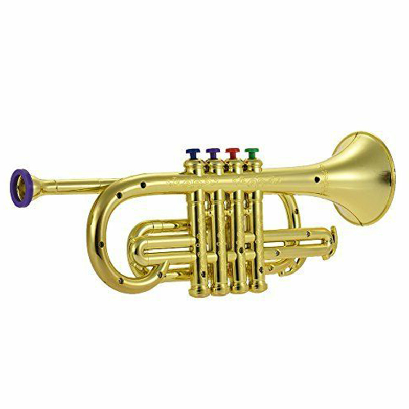 Trompet Hoorn Met 4x Sleutels Educatief Developmental Gouden Muzikaal Speelgoed Voor Kinderen