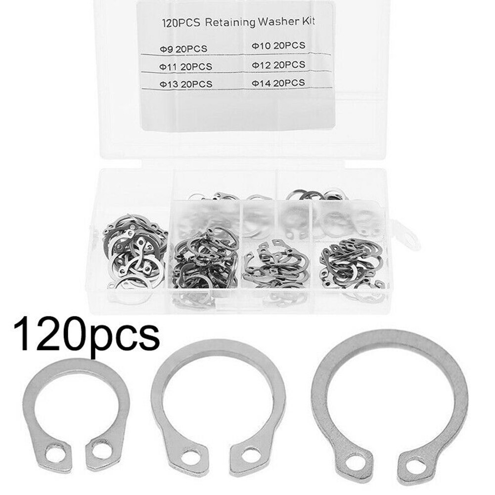 Assortment Retaining Rings Storage Stainless Steel Circlip Replacement