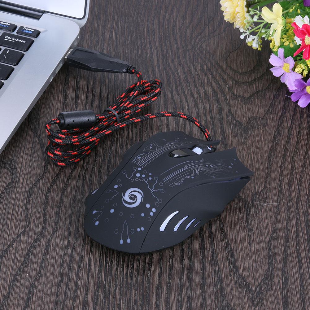 USB Wired Gaming Game Mouse 3200DPI LED Optical 6D Pro Gamer Mice 6 Buttons Computer Gaming Mouse PC Laptop Player