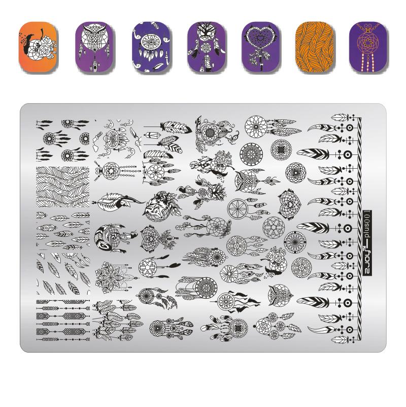 ZJOY-PLUS 1Pcs 9.5*14.5CM Nail Art Stamping Plates Stamping Nail Image Templates Manicure Stencils For Nails Stamps 19 Styles: 1