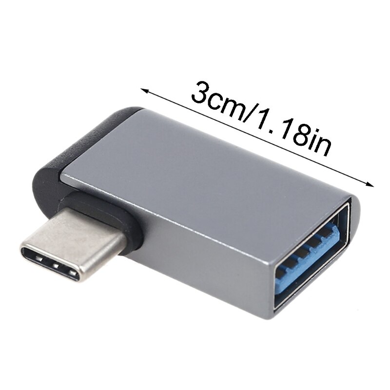 Metalen 90 Graden Usb C Naar Usb 3.0 Female Otg Adapter Voor Macbook Hua-Wei Tablet X7JC