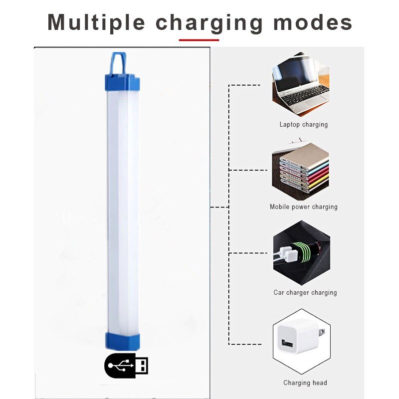 Led Oplaadbare Licht Buis Avondmarkt Vloerlamp Mobiele Noodverlichting Huishouden Stroomuitval Noodsituatielamp