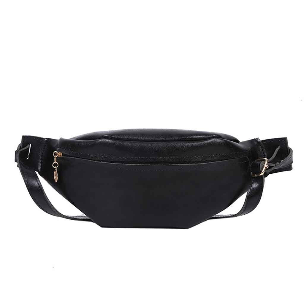 Di medie Dimensioni Sacchetto del Messaggero di Cuoio Delle Donne di Marca di Lusso Unisex Grande Capacità Sacchetto Della Vita Per Le Donne Crossbody Borsa Borsa Borsa Petto G3: Black