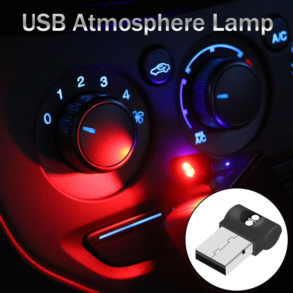 Miniluz de pie USB para coche, luz LED RGB de 7 colores para Interior de coche
Lámpara decorativa de Ambiente, iluminación de emergencia, Plug And Play