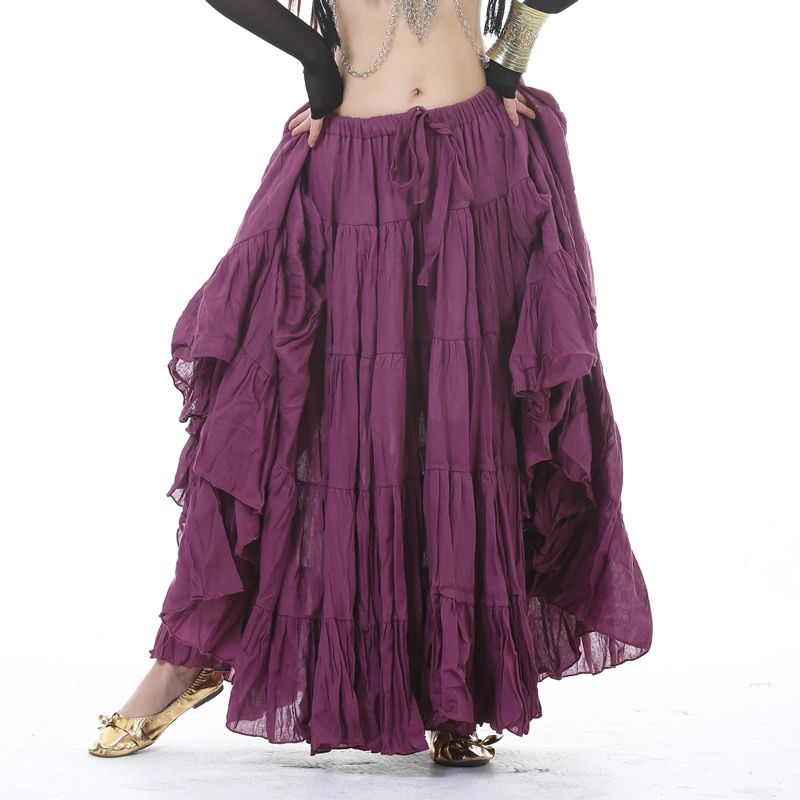Falda larga de gitana para mujer, falda de danza del vientre, falda Tribal para danza del vientre de 16 metros, falda de ATS, Ropa de baile para adultos