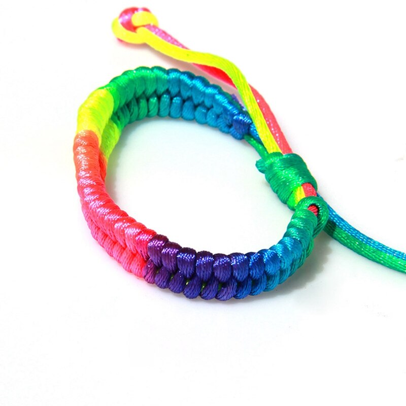 Dicke Brasilianischen Nepal Regenbogen Lesben LGBT Stolz Homosexuell Stolz gewebte Geflochtene Seil Schnur Strang Freundschaft Armbinde: L2991