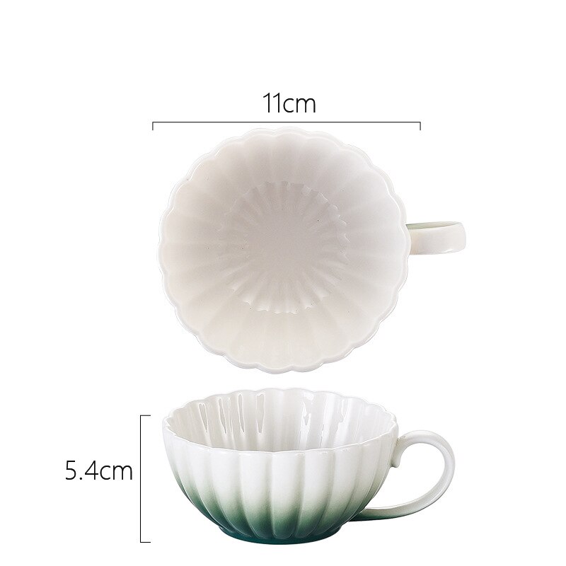Kitchen Cutlery Set Nordic Creativity Deep Dish Dinner Plate Gradient Green Ceramic Plate Bowl Home Steak Western Food Tableware: Coffee Cup 11cm