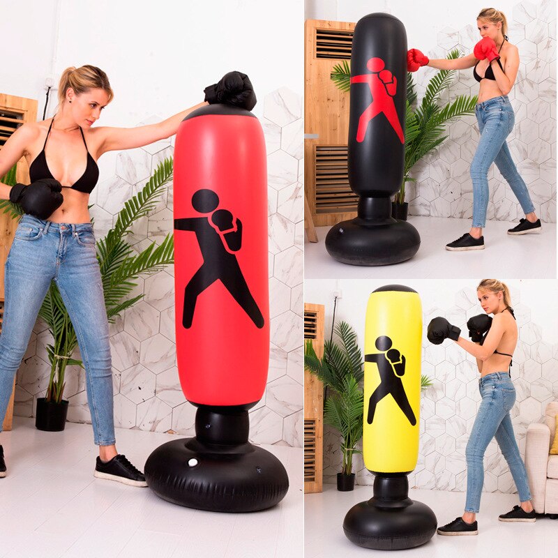 160cm Aufblasbare Boxen Tasche Erwachsene Kinder Boxen Punch Treten Sandsack PVC Aufblasbare Tumbler Gym Kids Boxing Training Ziel