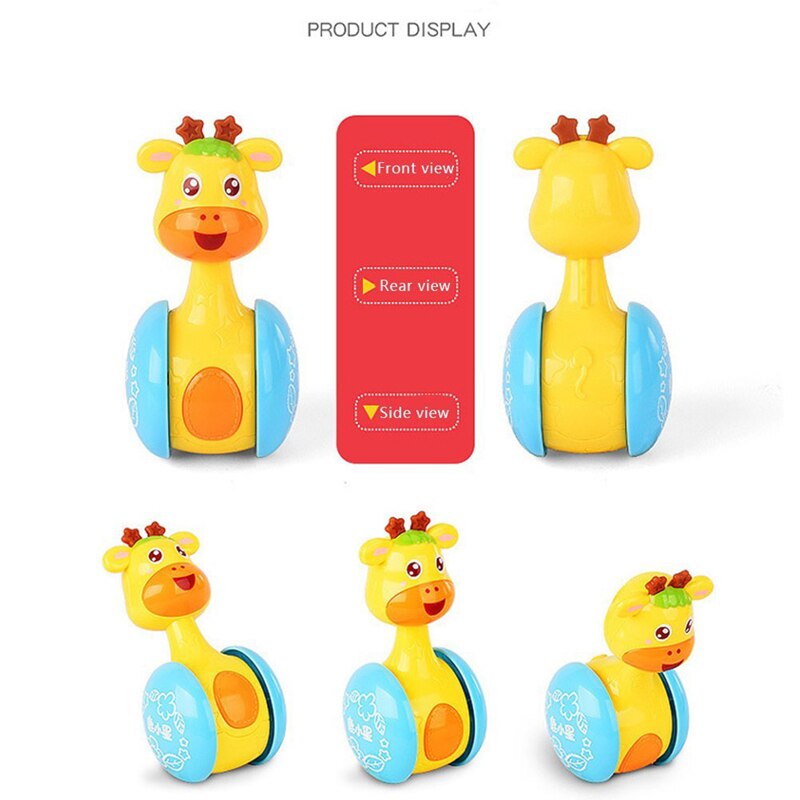 Baby Tumbler Doll Rattles Baby Toys Sweet Bell Music Roly-poly Learning Education Toys Animal Giraffe Rattles