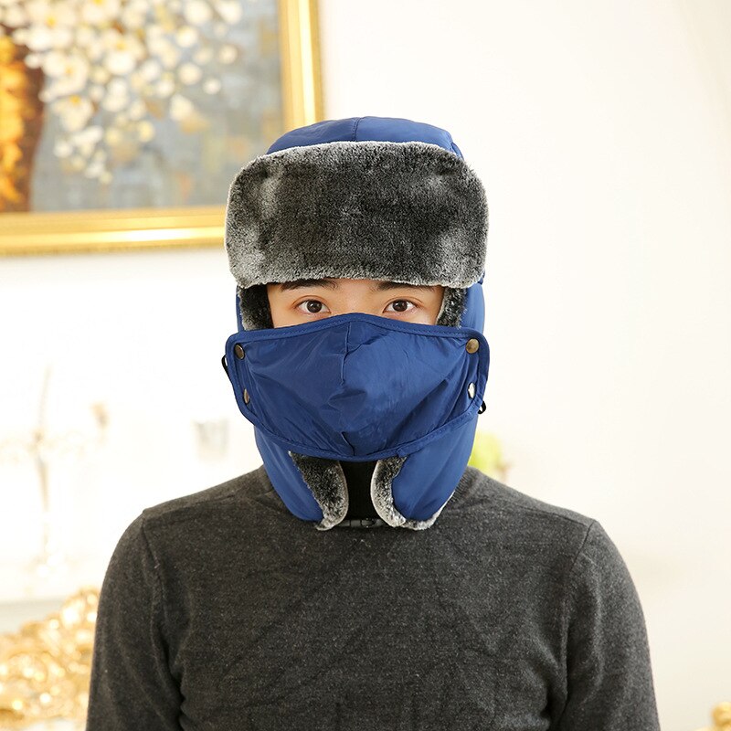Vinter mandehatte russian hat sport øreklapper/masker bomber lei feng kasketter flaps kasketter til mænd