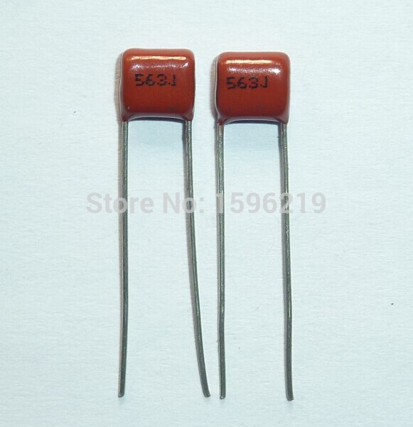 50 Uds condensador CBB 563 100V 563J 0.056uF 56nF P5 CL21 condensador de película de polipropileno metalizado