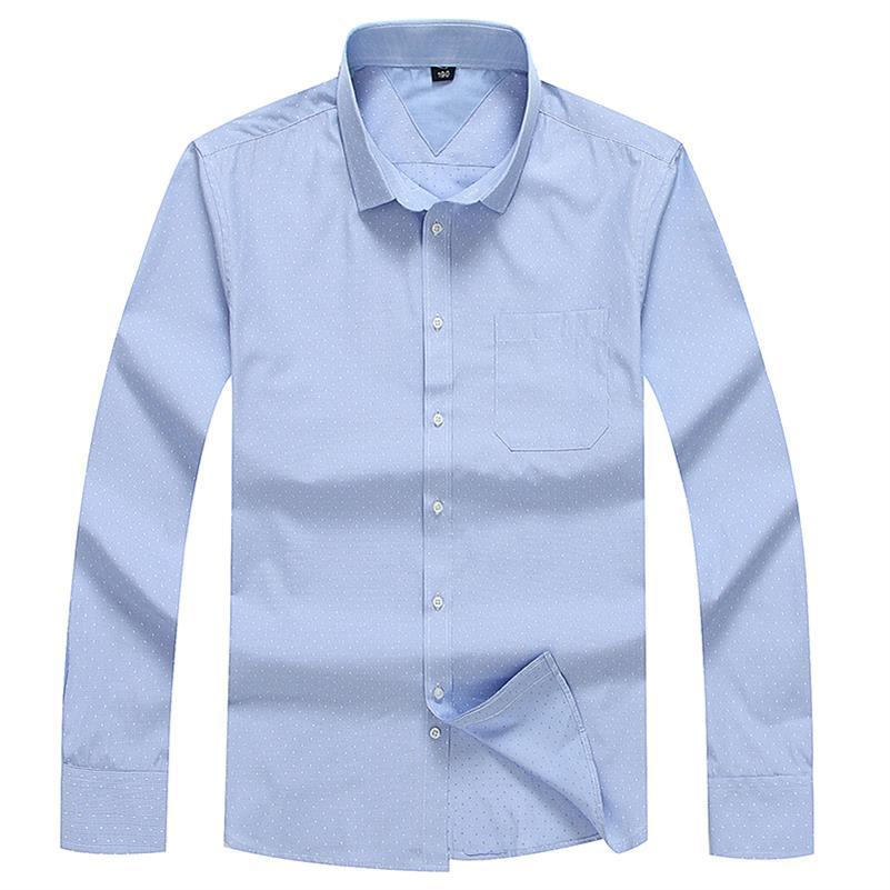 Pluss størrelse 8xl 7xl 6xl 5xl merke menn klær slim fit menn langermet skjorte herre prikkete casual herre skjorte sosial stor størrelse: 1 / 4xl
