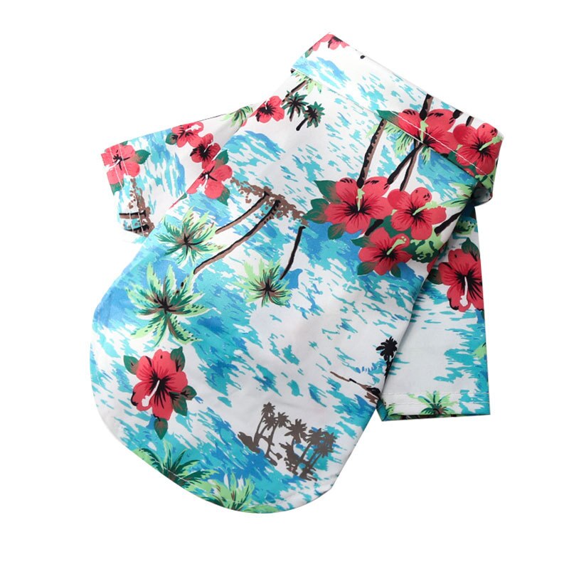Ropa de verano para perros, camiseta fresca de playa de estilo Hawaiano para perros y gatos, camisetas transpirables para perros, disfraces para perros Chihuahua, ropa para cachorros: Verde claro / S