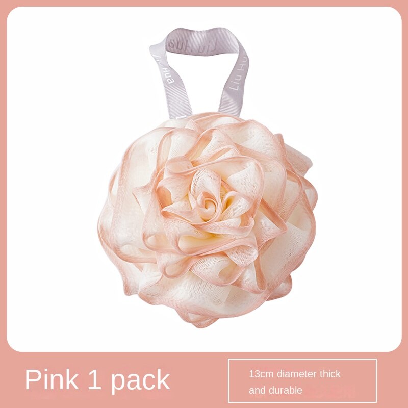 Spugna a rete bicolore grande palla da doccia palla di spugna a rete non sparsa di fascia alta ragazza carina bagno schiumogeno forniture da bagno super morbide: rosa