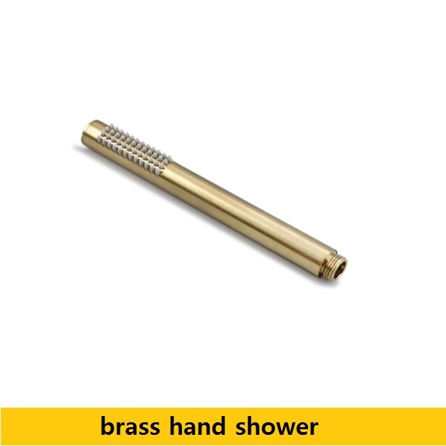 100% Brass Brushed Gold Hand Shower Set Wall Mounted Bathroom Bath Shower Faucets and Cold Mixer Shower Set: hand shower only