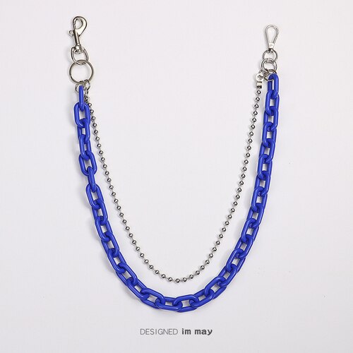 Porte-clés hip-hop Punk, grand anneau, pantalon Rock Punk, Hipster, pour Jeans, accessoires Kpop, CL151: Two Blue