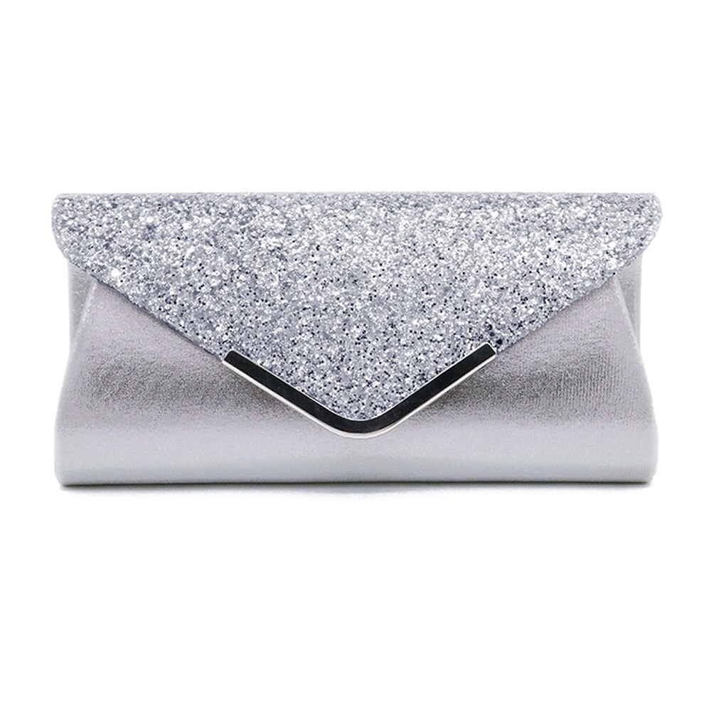 Crystal Sequin Evening Clutch Bags For Women 2022 Party Wedding Clutches Purse Female Pink Silver Wallets Bag Women Prom: silver C