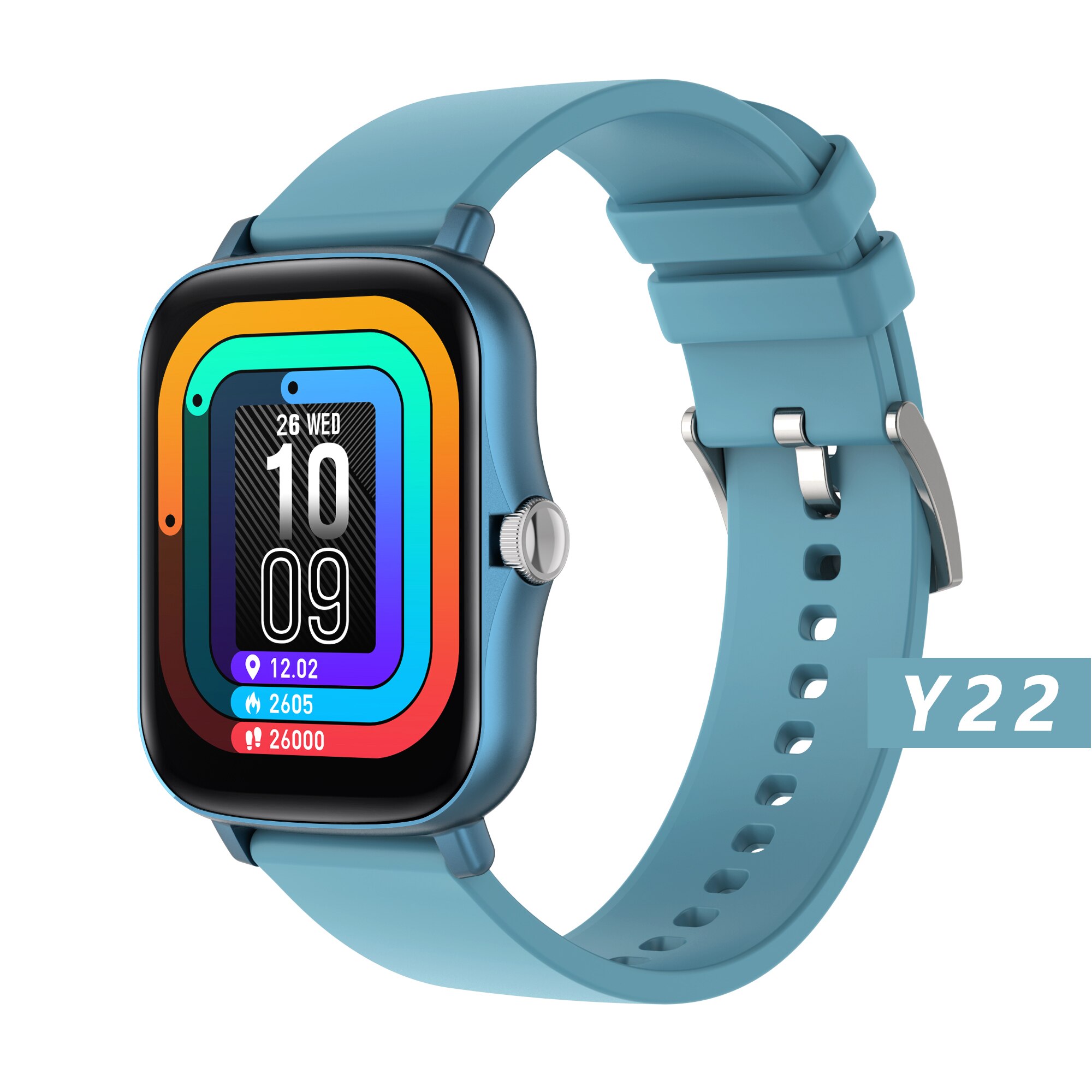 Y22 Smart Watch 1.72 Inch IPS 320*385 45 Days Long Standby Heart Rate Blood Pressure Monitoring Smart Wristband Multi-sport Mode: blue