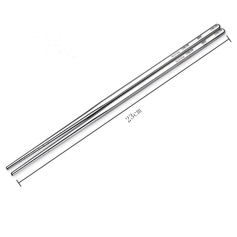 1/2/ 5 Pairs Stainless Steel Chopsticks Set Chinese Metal Non-slip Chopstick Kit Reusable Food Sushi Sticks Kitchen Tableware