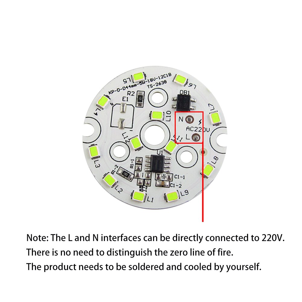 Puce LED 220V, lumière bleue et verte, 5W, linéaire, USB-HID, Pcb haute tension, panneau Source de lumière couleur, 2835 SMD