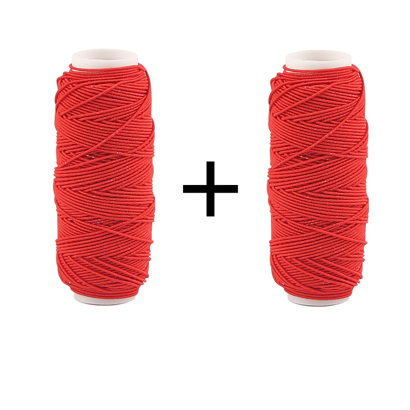 30MLong 5mmWide Colorful Elastic Threads For Sewing Machines 2Roll Set Embroidery Sewing Threads Hand Sewing Thread Craft Set: Burgundy