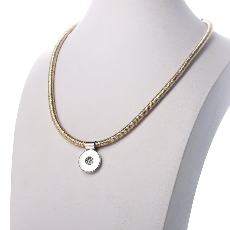 New fashion Charm corda catena collana bottone a pressione collana pendente misura 18mm bottoni gioielli donna gioielli all'ingrosso: Gold