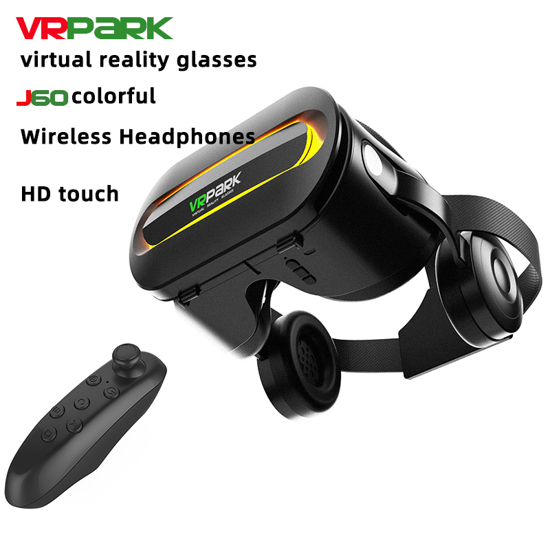 Vrpark J60 Bluetooth 5.0 3D Vr Headset Smart Virtual Reality Bril Helm Voor 4.5-6.7 &#39;&#39;Smart Telefoon Verrekijker met Controller