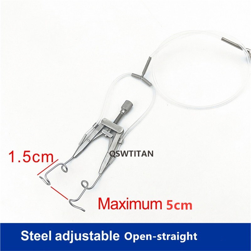 Écarteur de paupière réglable, instrument chirurgical à double paupière: Open-straight-ss