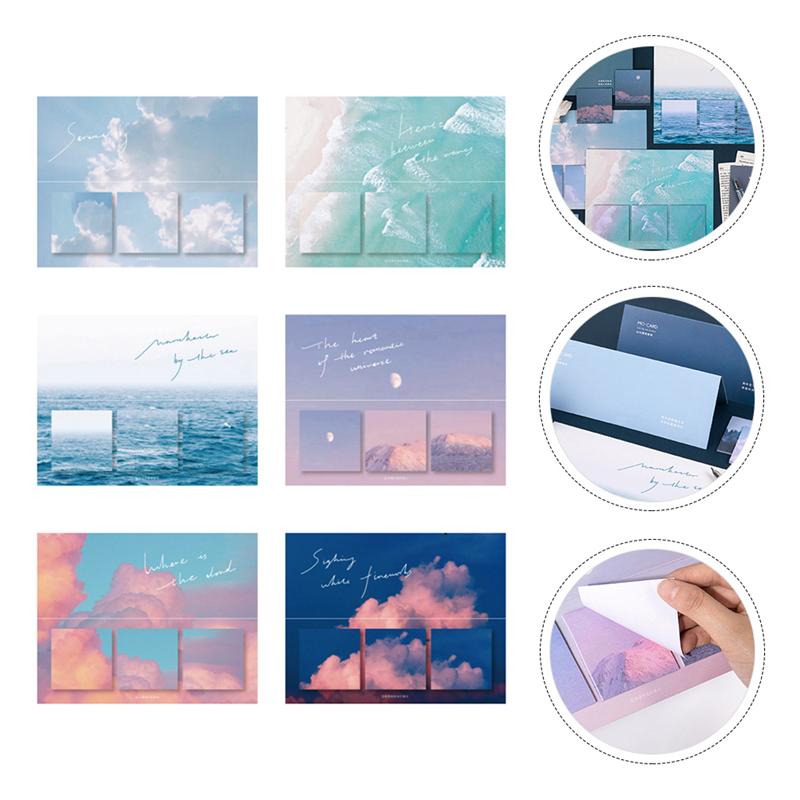 360pcs Natural Scenery Pattern Post Memo Practical Post Memo Sticky Notes Sticky Pad Post-it Note for School Home