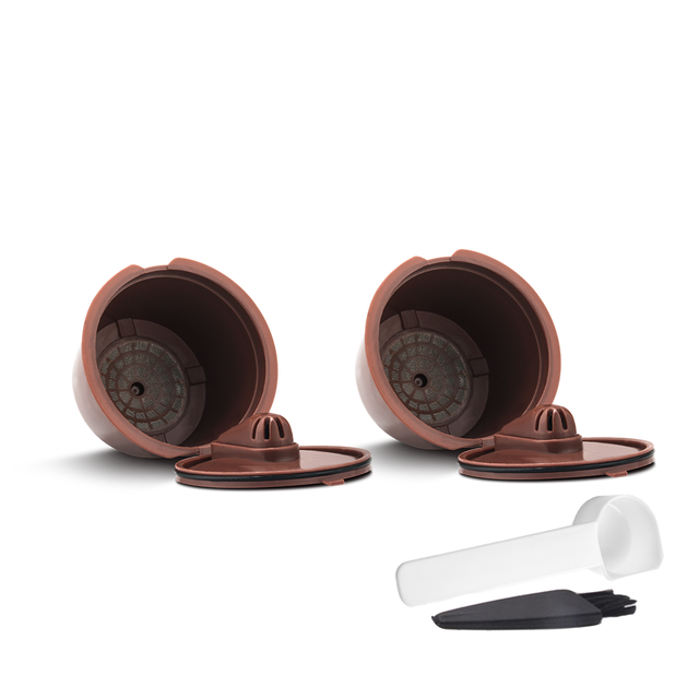 Refillable For Dolce Gusto Capsule Silicone Sleeve Stainless Steel Metal Dolci Gusto Coffee Maker Coffee Scoop Tamper i Cafilas: Burgundy