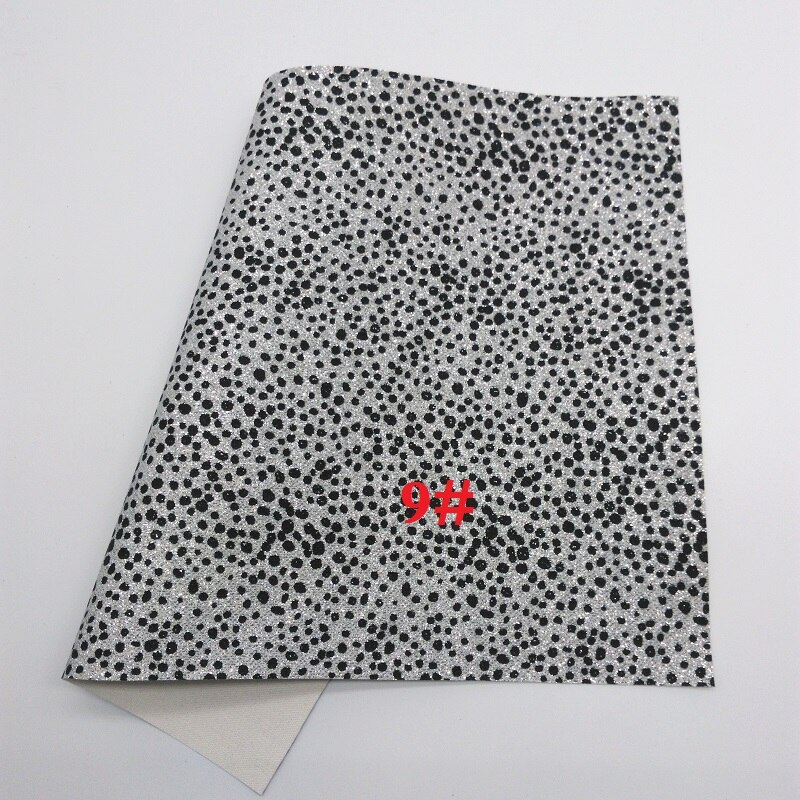 Vinilo de tamaño A4 de 21X29 CM Glitterwishcome para lazos impresos puntos de cuero brillante Fabirc hojas de cuero de imitación para lazos ¡GM340B: 9