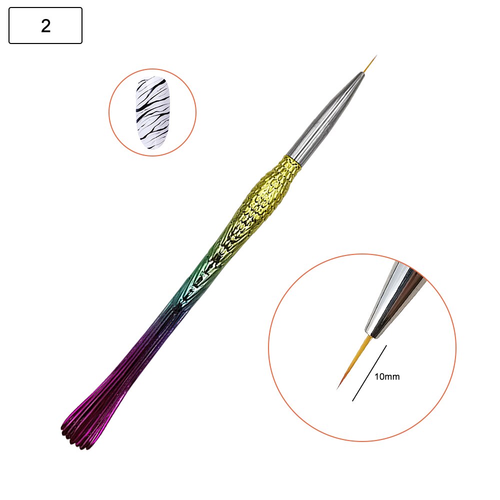 Set van 3 nagelborstels, zeemeerminstaaf, tekenpen, laat je nagels prachtige rondingen krijgen, kunstnagelpen, manicure-instrumenten