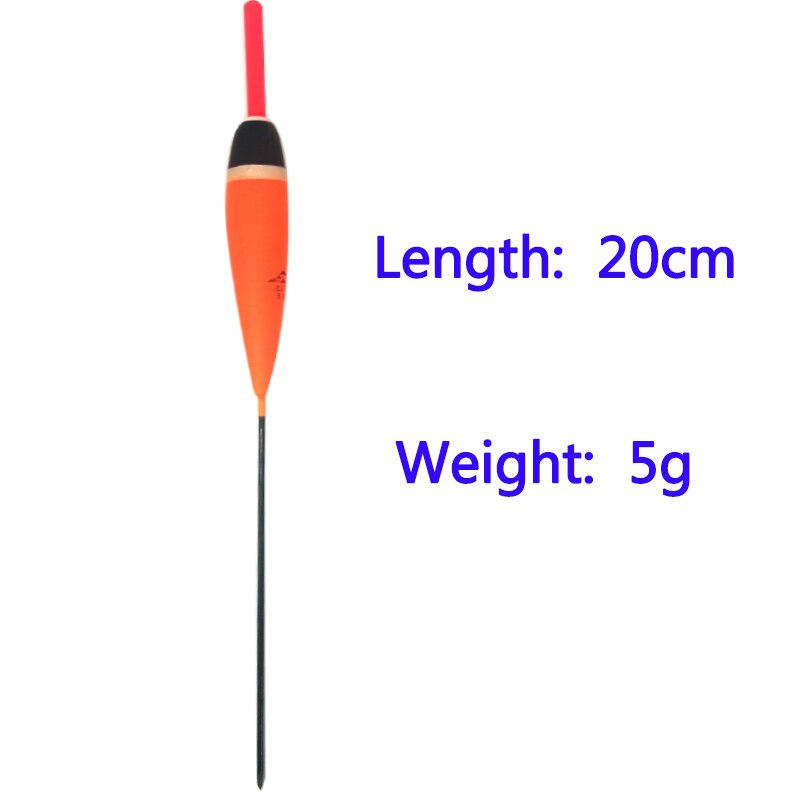 ORJD-flotador de Pesca, 10 piezas, 19cm, 2,5g, boya Vertical, señuelo de Pesca con mosca marina, flotador, accesorios de Pesca en Río: 5g orange